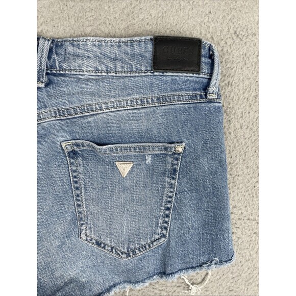 Guess Distressed Jean Short Shorts Womens 29 x 1.5 Blue Denim Cut Off EUC - Picture 7 of 9